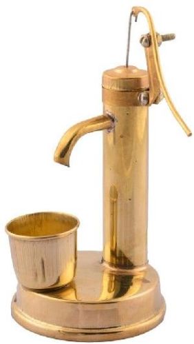 Polished Antique Brass Hand Pump, For Home Decor, Office Decor, Packaging Type : Cartoon Box