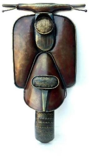 Antique Brass Wall Hanging Scooter, For Decoration, Color : Brown