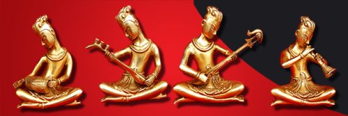 Polished Brass Musician Statue, For Decorative, Packaging Type : Carton Box