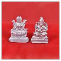 Parad Laxmi Ganesh Statue On Plate