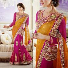 Printed Chiffon Lehenga Sarees, Feature : Anti-wrinkle, Colorfastness, Dry Cleaning