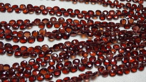 Garnet Heart Shape Gemstone Beads