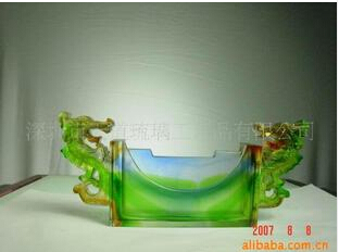 Liu li Colored Glaze Business Card Desktop Holder