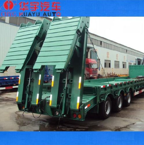 Low Bed Semi Trailer With Hydraulic Pressure Ladder