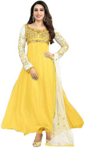 Casual Anarkali Dress, Color : Yellow