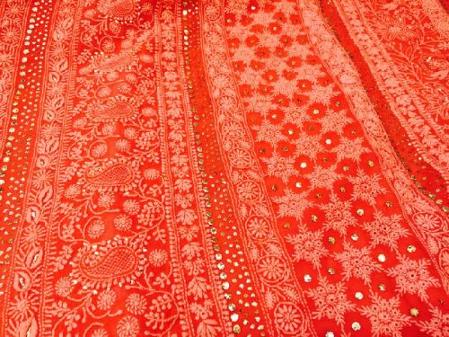 Designer Chikankari And Mukaish Sarees