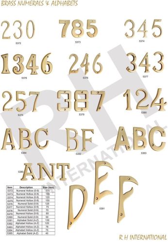 Brass Numerals & Alphabets