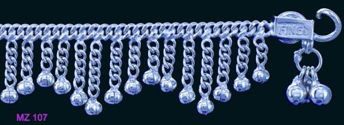 916 Silver Anklets Pair