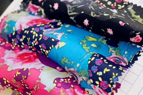 Fashion Flower Printed PVC Coated Polyester Fabric