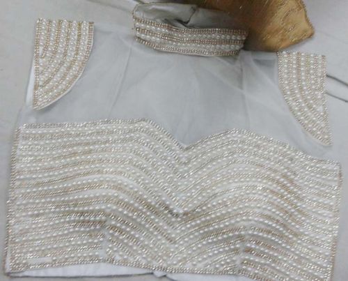 SONIA ARTS RAW SILK Designer Blouses, Color : WHITE