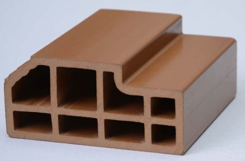 Rectangular Polished WPC Golden Brown Frame, For Making Door, Pattern : Plain