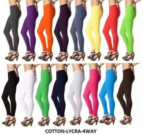 Mid Waist Lycra Cotton Leggings, Packaging Type : Poly Bag
