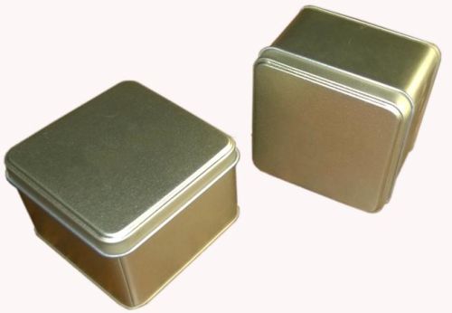 Plain Square Tin Gift Box 90*90*60mm, Packaging Type : Gold