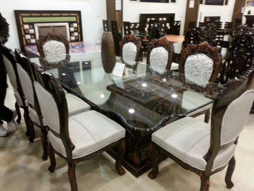 Polished Wood Dining Table Set, For Restaurant, Hotel, Color : Brown