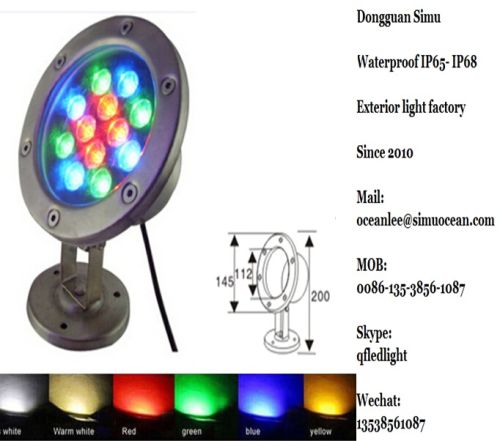 12w Dmx512 LED Submersible Luminaire 180*H90