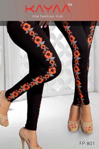 Black Velly Side Peinted Lycra Legging