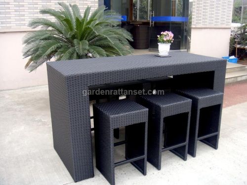 Synthetic Wicker Outdoor Furniture Bar Set