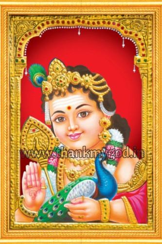 Lord Murugan Tanjore Painting, Color : Multicolor