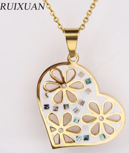 Crystal Rhinestone Gold Plated Broken Heart Pendant