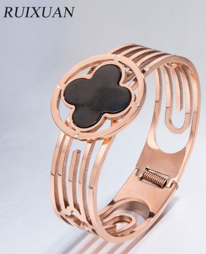 Rose Gold Clover Lucky Charm Bangles