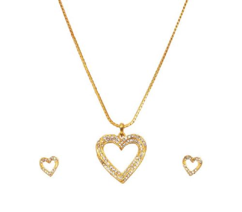 Jack Jewels Gold Plated Crystal Heart Pendant