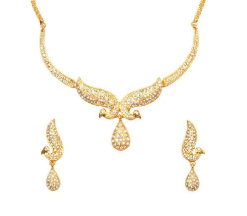 Jack Jewels Gold Plated Flower Necklace, Gender : Female