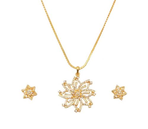 Jack Jewels Gold Plated Flower Pendant, Gender : Female