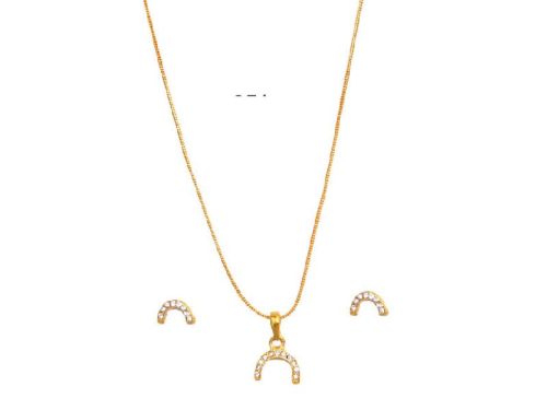 Long C Shape Gold Plated Pendant, Gender : Female