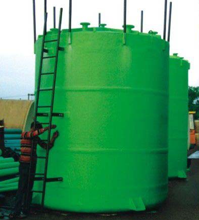 Coated FRP Chemical Storage Tanks, Constructional Feature : Completely Integrated, Double Walled