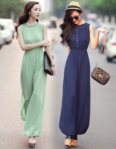 Round Neck Plain Ladies Jumpsuits, Color : Multicolor