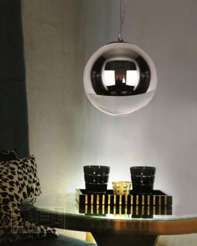 Glass / carbon steel pendant light, Packaging Type : chrome