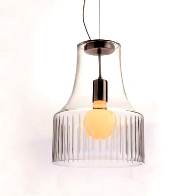 Carbon steel / glass pendant light, Packaging Type : trasparent
