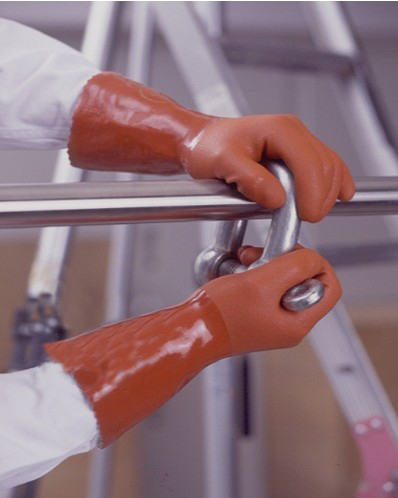 PVC Double Dipped Sandy Finished Gloves, Packaging Type : brown