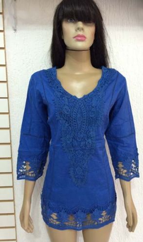 Plain Ladies Short Kurtis, Size : M, XL