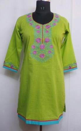 Womens Wear Cotton Traditional Kurti Embroidery Work