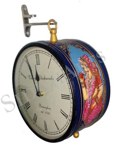 Station Clock With Hand Painted Work