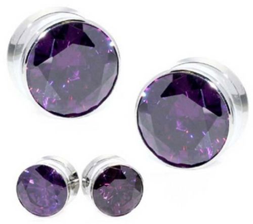 Stainless stell Screw Fit Steel Gem Plugs