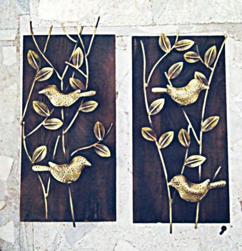 Sparrow Wall T Lite Holder, For Decorative, Color : Gold