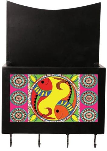 Madhubani Fish Wooden Key Holder