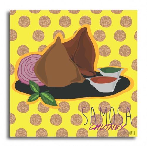 Samosa Chutney Canvas Wall Hanging