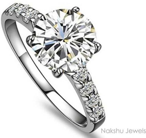 925 Sterling Silver Moissanite White Ring