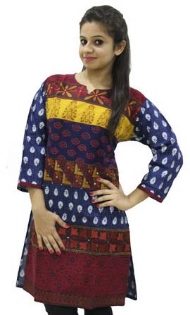 Printed Chiffon Designer Gamthi Kurti, Size : L, XL