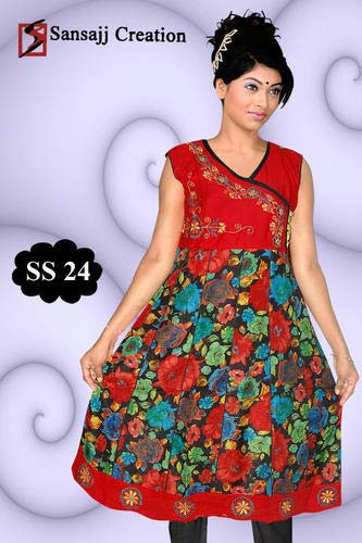 Rayon Printed Anarkali Kurti