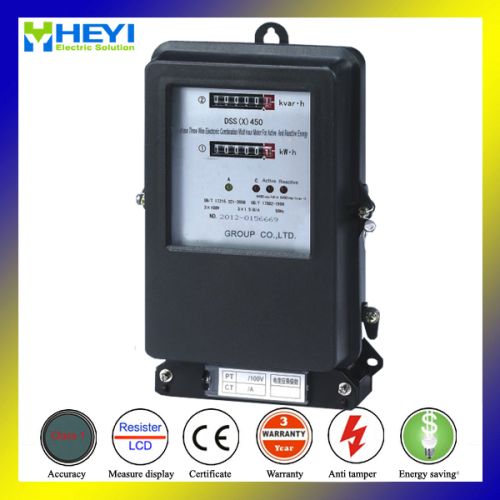 Three Phase Three Wire Active Reactive Watt-hour Meter