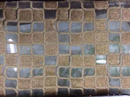 Embroidered Dupion Silk Fabric