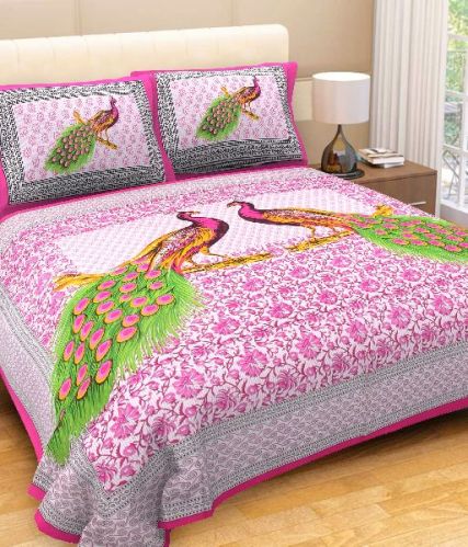 Cotton Printed Double Bedsheet With Pillow Covers