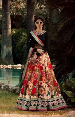 MZ7006 Digital Print Lehenga Choli, Length : 42