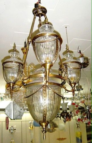 Brass Antique Trophy Chandelier