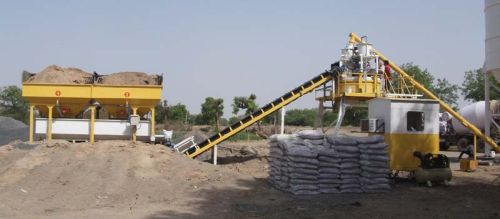 Cross Bin Hopper Concrete Batching Plant With Pan Mixer (GEPL CBH - 20)