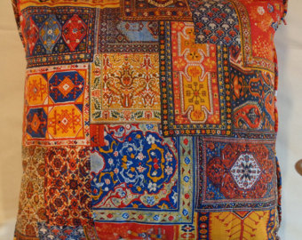 Indian Floral Embroidered Cushion Cover, Size : 17 X 17 INCH